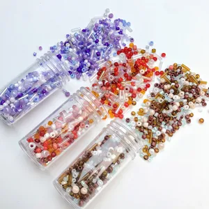 Glass seed beads kit with storage tubes, assorted colors for DIY handmade jewelry making.