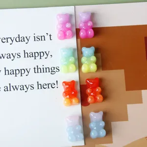 Colorful gradient resin gummy bear charms DIY accessories for earrings hairpin craft supplies
