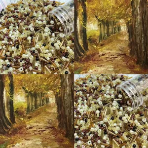Limited edition glass seed beads mix, brown and gold autumn tones for DIY handmade jewelry.