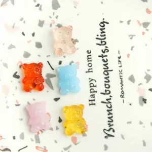 Translucent jelly color bear flatback resin patch DIY accessories for phone case phone charm
