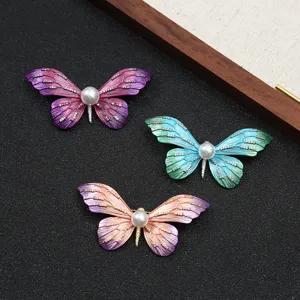 Vintage Emailliert Schmetterling Brosche Für Damen Kupfer Strass Farbverlauf Reversnadel Kleidung Deko Schmuck