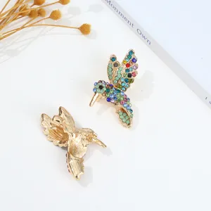 Vintage strass vogel broche sprankelende kristal kolibrie speld mode accessoires