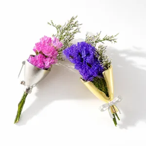 Creative Alloy Rhinestone Flower Bouquet Brooch For Women Exquisite Niche Design Matte Gold Silver Floral Lapel Pin Gift