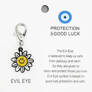Pendentif marguerite smiley goutte d'huile en alliage porte-clés accessoire de sac top