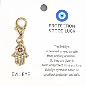 Pendentif breloque main de Hamsa mauvais œil fermoir mousqueton porte-bonheur accessoire bijoux
