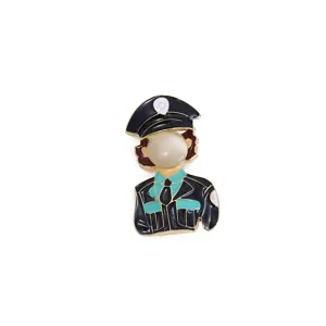 Broche élégante en pierre d'œil de chat jolie figurine dessin animé émail alliage épingle