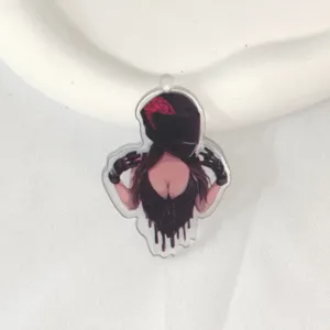 Cartoon motorcycle anime acrylic keychain pendant DIY accessory, stylish bag charm