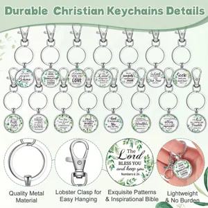Christelijke Citaat Sleutelhangers Metaal Glas Cabochon Hanger Inspirierende Bijbelverzen