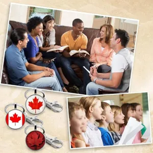 Portachiavi bandiera canadese foglia d'acero cabochon in vetro moschettone ciondolo borsa