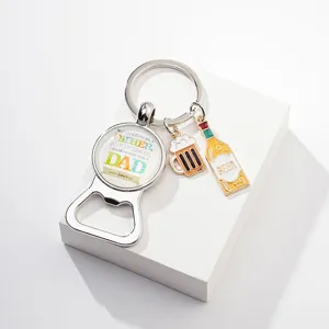 Vatertag Bier Flaschenoeffner Schluesselanhanger Metall schluesselring Anhaenger Geschenk