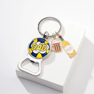 Kreativer amerikanischer Bieröffner Schlüsselanhänger Metall Ring Vatertagsgeschenk Detail