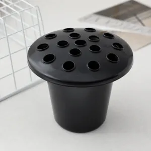 Black Plastic Flower Arranger Grid Multi-hole Vase Insert Floral Holder Accessory