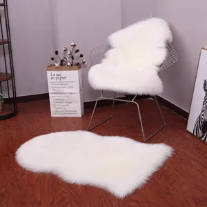 White faux fur rug soft fluffy shaggy carpet for living room bedroom bedside floor mat decor