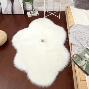 White Faux Fur Cloud Rug Irregular Fluffy Area Carpet Soft Shaggy Floor Mat For Living Room Bedroom Home Decor