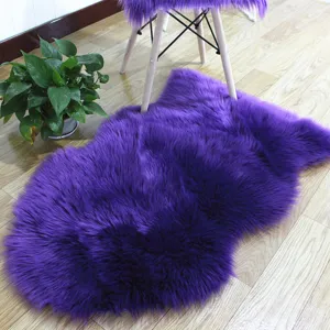 Alfombra de felpa de lana sintetica suave forma irregular para salon dormitorio morado