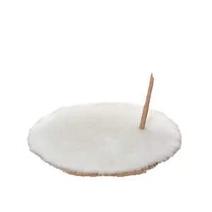 Nordic white faux fur round rug fluffy plush bedroom bedside carpet chair pad decor.