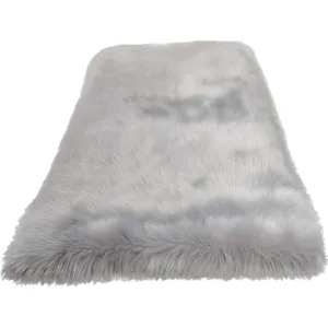 Grijze nepvacht pluizig vloerkleed zachte pluche mat voor slaapkamer woonkamer decor