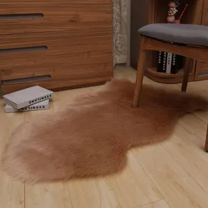 European faux sheepskin plush carpet, fluffy soft floor mat for bedroom living room sofa.