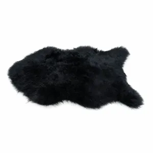 Black faux fur sheepskin rug fluffy plush area rug for living room bedroom bedside floor mat