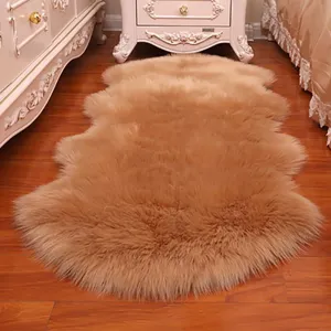 European faux sheepskin fluffy area rug soft plush bedroom living room bedside floor mat