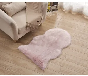 Roze nepbont vloerkleed onregelmatige pluche mat voor woonkamer slaapkamer zacht