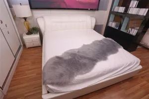 Thick faux wool sofa cushion European living room fluffy carpet bedroom bedside plush pad