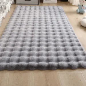 Moderne Minimaliste Couleur Unie Bulle Peluche Tapis Moelleux Doux Polyester Tapis De Zone Pour Chambre Salon Chevet Tapis De Sol