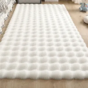 Tapis de sol moelleux en peluche bulle blanche pour chambre salon cozy decoration