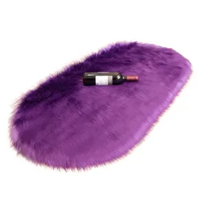 Tappeto soffice ovale viola tappeto da comodino in peluche morbido tappeto tatami