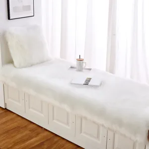 Cuscino per finestra in morbido peluche bianco, spessa seduta tatami per camera da letto.