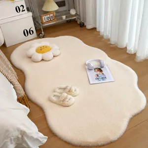 Modern Luxury Irregular Cloud Bedside Rug Minimalist High-End Polyester Carpet For Bedroom Cloakroom Non-Slip Floor Mat