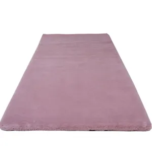 Thick pink plush bedroom rug fluffy soft area carpet for home living room bedside floor mat