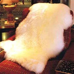 White sheepskin rug fluffy fur carpet for living room bedroom sofa chair cushion cover