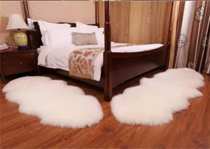 Fluffy white faux sheepskin rug bedroom bedside furry carpet soft living room floor mat