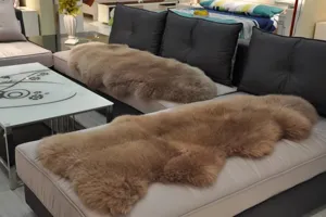 Natural genuine sheepskin rug sofa cushion fluffy fur seat pad winter warm home decor