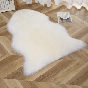 Australian Pure Wool Rug Natural Shape Fluffy Fur Carpet For Living Room Bedroom Sofa Cushion Bay Window Mat