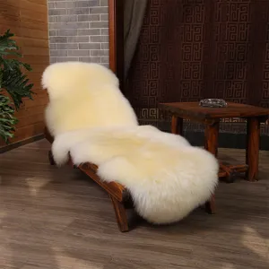 Pure wool sofa cushion whole sheepskin rug fluffy long hair seat pad for home decor