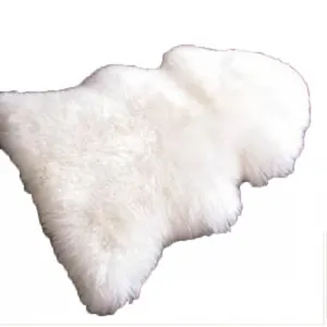 White faux sheepskin rug fluffy soft carpet for living room bedroom sofa floor chair decor.