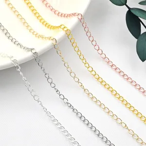 Copper Extender Chain DIY Jewelry Making Necklace Bracelet Adjustable Tail Chain Gold Silver Plated Findings
