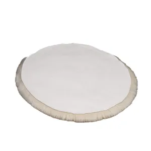 Round faux fur fluffy area rug soft shaggy carpet for bedroom living room chair mat white
