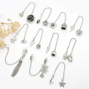 Catene di sicurezza e accessori pendenti di estensione in argento antico per bracciali.