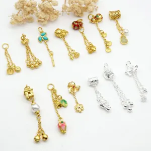 Assorted gold and silver tone jewelry charms, cute traditional enamel pendant charms for DIY craft.