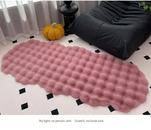 Pink bubble plush chair cushion thick warm fluffy cloud rug soft cozy home decor mat