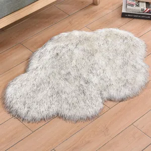 Fluffy faux fur cloud rug, soft shaggy carpet for living room bedroom home decor.