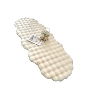 Thickened fluffy plush chair cushion bubble fleece sofa pad warm bay window blanket main view
