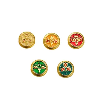 Traditional Chinese style enamel gold diy spacer beads for bracelets and charms.