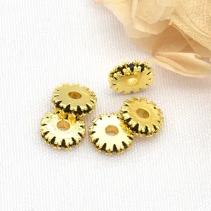 Gold tone gear metal spacer beads for DIY Tibetan Buddhist bracelets jewelry making