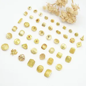Antikgold Nagelkunst Anhänger DIY Zubehör, Vintage Münze und Buddha dekorative Stücke