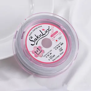 Stainless steel beading wire 100m spool, 0.40mm nylon coated craft wire for jewelry making.
