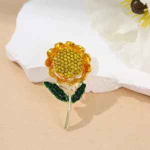 Elegante Sonnenblumen Strass Brosche Pin für Damen Mode Kleidung Accessoires chic 1Stk